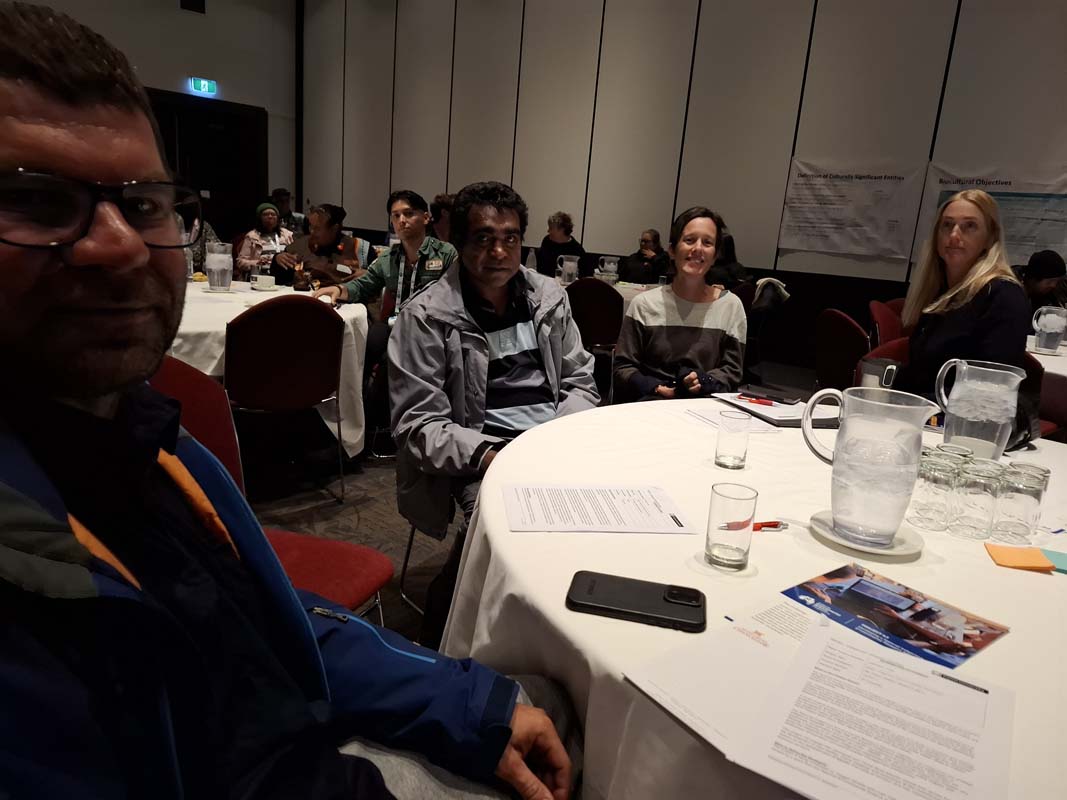 David Barrett, Shaun Evans, Jackie Gould and Laura Boren at the Indigenous Research Perspectives Workshop. 